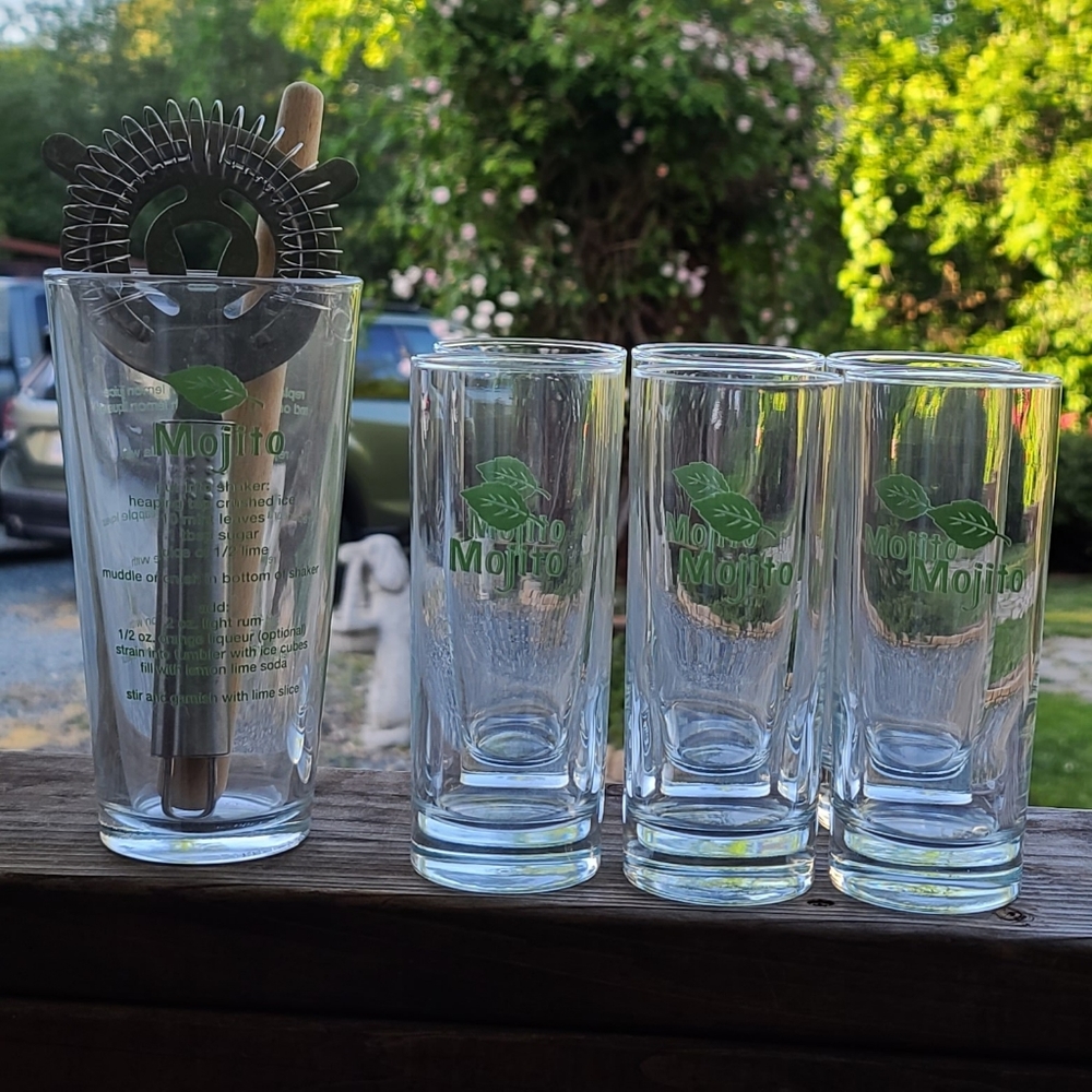 Set of 6 mojito glasses